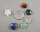 Mixed Gemstone Flower Beads 15mm 6pcs (C443)