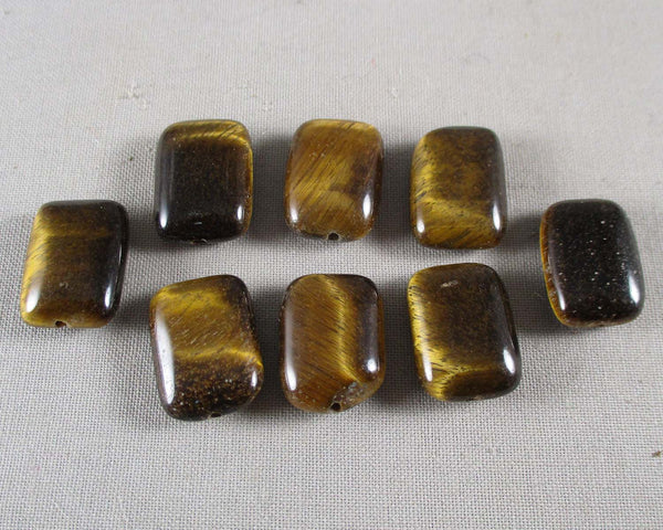 Tiger Eye Rectangle Beads 18x13mm 8pcs (0913)