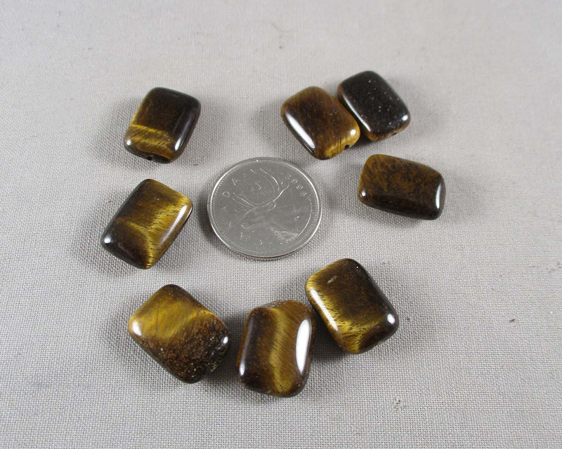 Tiger Eye Rectangle Beads 18x13mm 8pcs (0913)