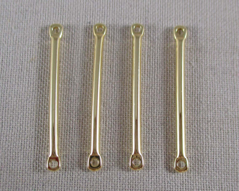 50% OFF!! 18k Gold Plated Brass Link Bars 4pcs 0944