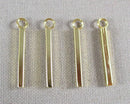 50% OFF!! Bar Charm Gold Tone Stainless Steel 18x1.5mm 4pcs (0945)