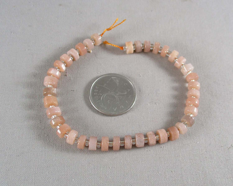 Peach Moonstone Heishi Beads 6x3mm (C410)