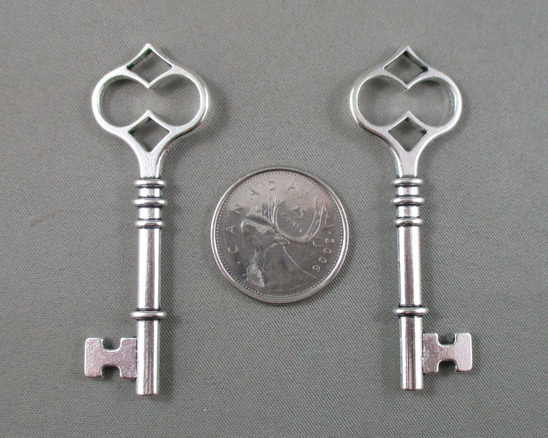 Key Charm Silver Tone 2pcs (1788)