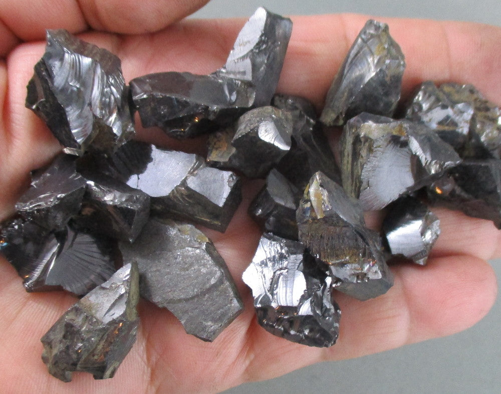 Silver Shungite Stone (Small) 1pc T463 (Noble Shungite / Elite Shungit