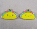 50% OFF!! Taco Charm Gold Tone Enamel 3pcs (0958)