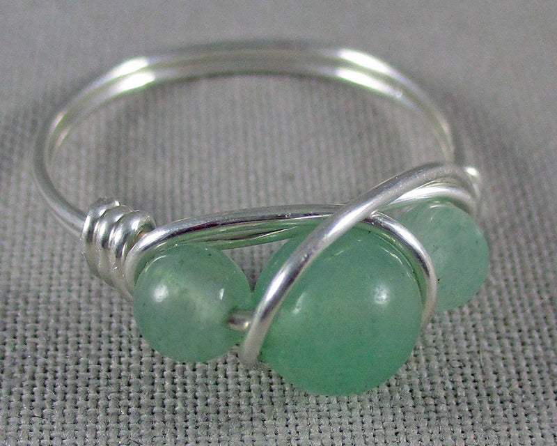 Aventurine Wire Wrapped Ring 1pc (Custom Sizes)