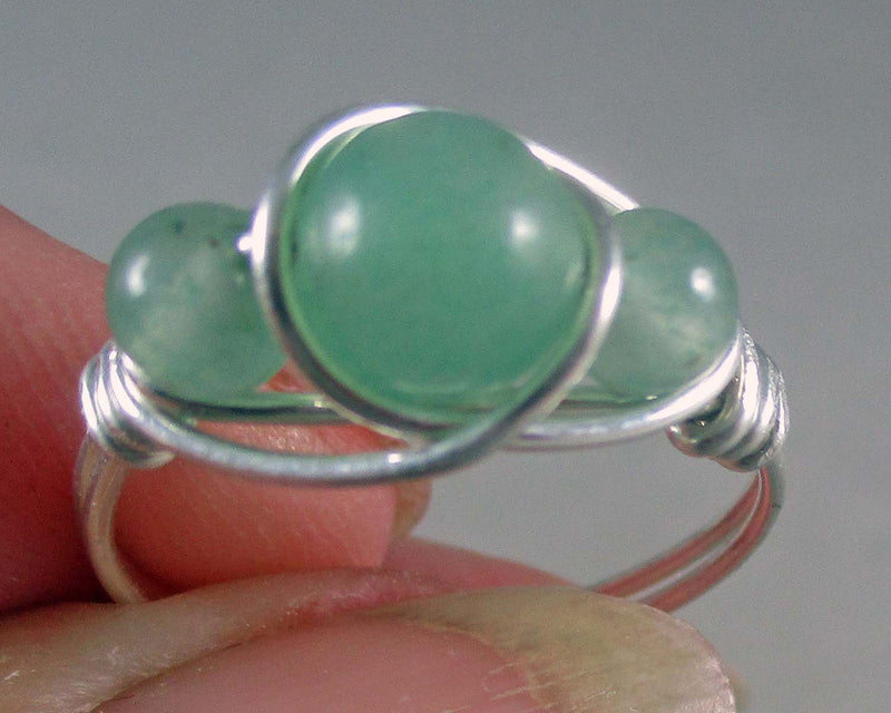 Aventurine Wire Wrapped Ring 1pc (Custom Sizes)