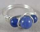 Blue Sodalite Wire Wrapped Ring 1pc (Custom Sizes)