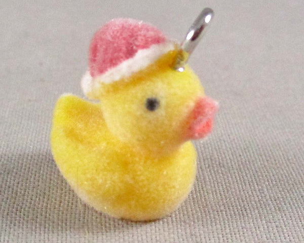 50% OFF!! Flocky Rubber Ducky with Santa Hat Charm 1pc (0985)