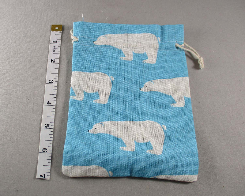 Polar Bears Bag for Gemstones (Pink or Blue) 18x13cm 1pc