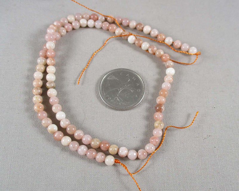 Peach Moonstone Beads Round Various Sizes