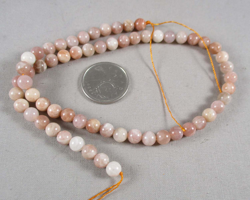 Peach Moonstone Beads Round Various Sizes