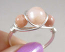 Peach Moonstone Wire Wrapped Ring 1pc (Custom Sizes)