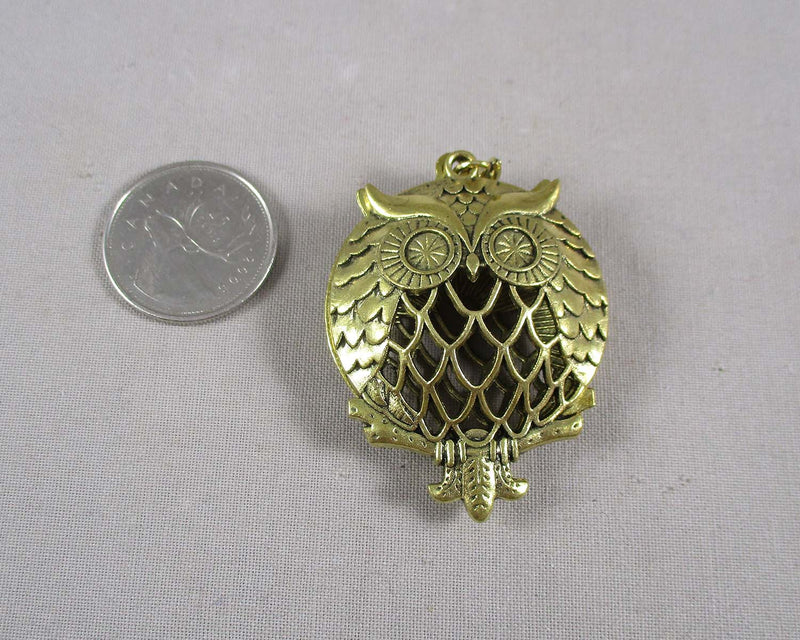 Antique Bronze Tone Owl Diffuser Pendant 1pc 35mm (1356)