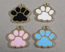 Dog Paw Print Charms Mixed Colors Gold Tone Enamel 6pcs (0996)