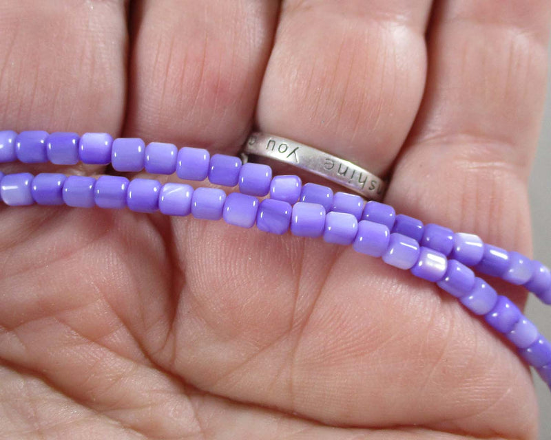 Purple Freshwater Shell Barrel Beads 3.5mm (0998)