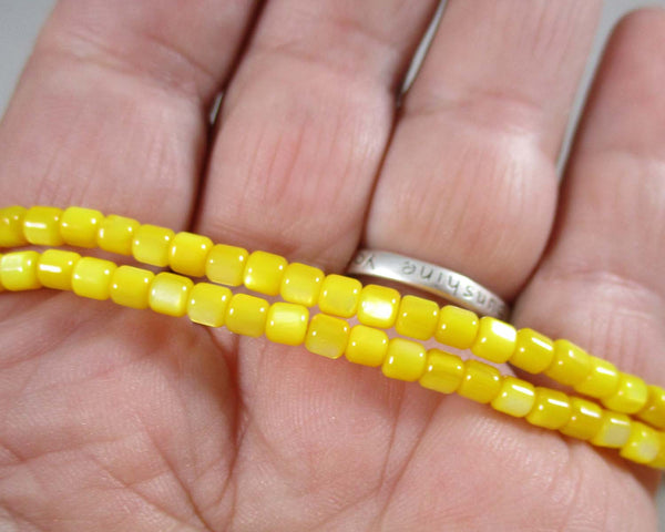 50% OFF!! Yellow Freshwater Shell Barrel Beads 3.5mm (0999)