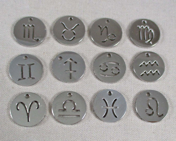 Zodiac Stainless Steel Charms (Astrological) 12mm 2pcs