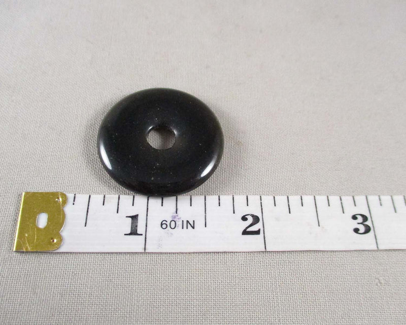 Obsidian Polished Donut Bead Pendant 1pc (C137)