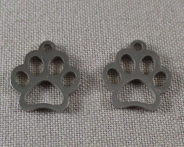 Paw Print Charms Stainless Steel 2pcs (1424)