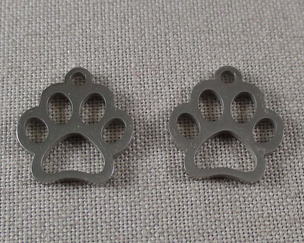 Paw Print Charms Stainless Steel 2pcs (1424)