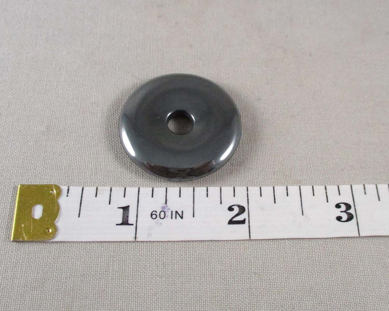 Hematite Polished Donut Bead Pendant 2pcs (C142)