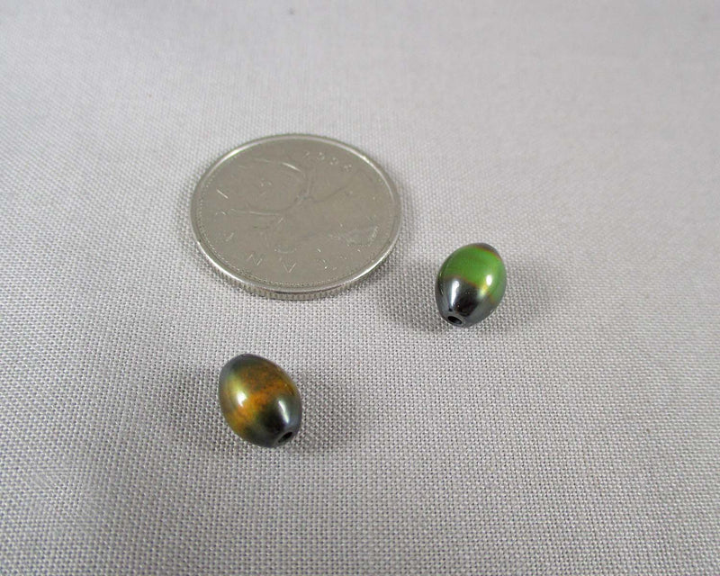 Color Changing Hematite Mood Beads 2pcs Oval 9x7mm (5008)