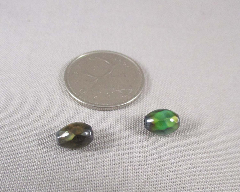 Color Changing Hematite Mood Beads 2pcs Faceted Oval 9x7mm (5011)