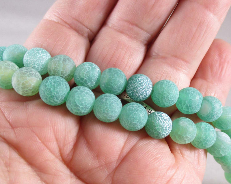 Green Spiderweb Agate Beads Various Sizes