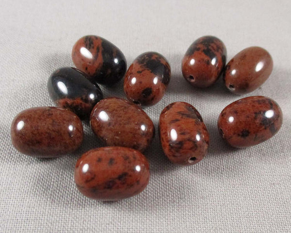 30% OFF!! Mahogany Obsidian Barrel Loose Beads 10pcs (1485)