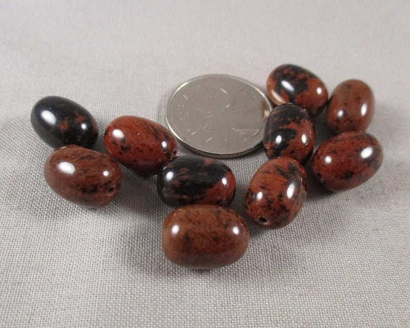 Mahogany Obsidian Barrel Loose Beads 10pcs (1485)