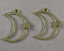 50% OFF!  Moon & Star Charm Gold Tone 3pcs (1484)