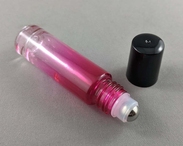 Glass Roller Bottle for Essential Oil (Pink/Clear) 10ml (1041)