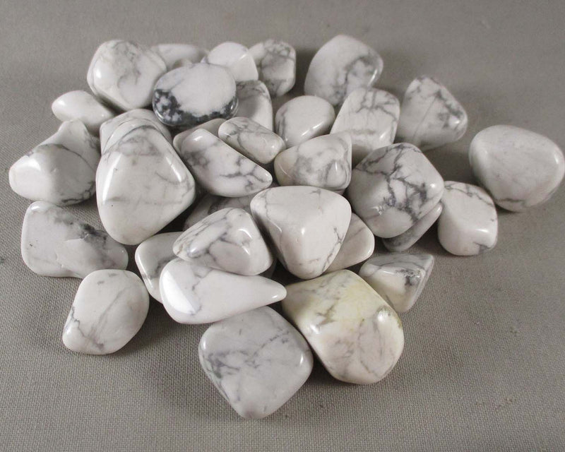 White Howlite Polished Stones 5pcs J083**