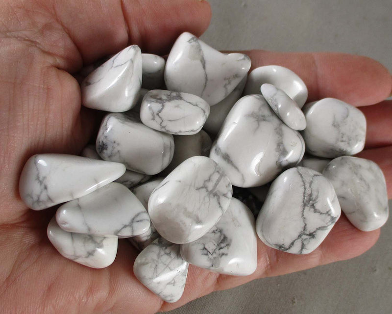 White Howlite Polished Stones 5pcs J083**