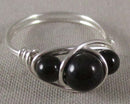 Black Obsidian Wire Wrapped Ring 1pc (Custom Sizes)