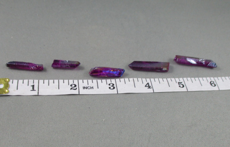 Electroplated Quartz Points (Drilled) Purple 4pcs (C116)