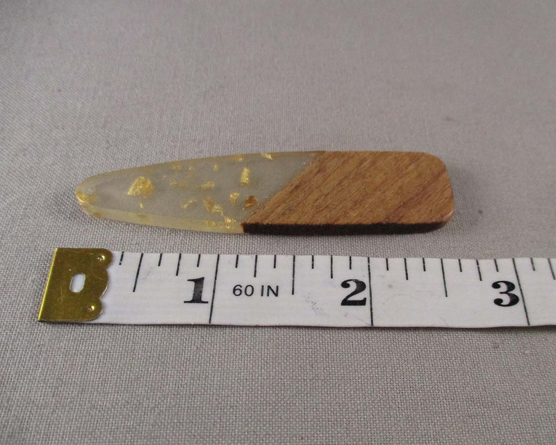 Resin and Wood Pendant with Gold Foil 1pc