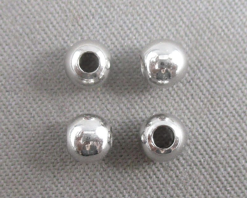 Platinum Plated Round Brass Spacer Beads Various Sizes
