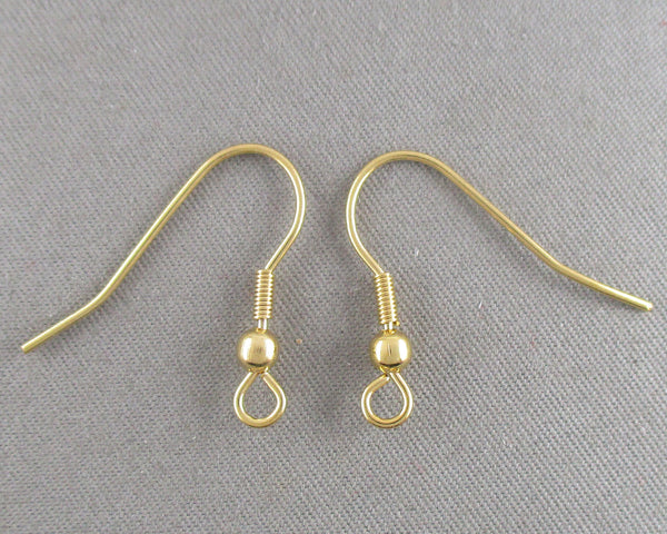 Fish Hook Earrings Gold Tone Stainless Steel 5 pairs (C058)