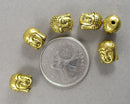 60% OFF!  Gold Tone Buddha Head Beads 10.5x8.5mm 6pcs (2387)