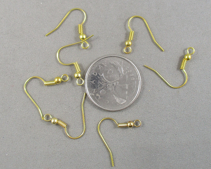 Fish Hook Earrings Gold Tone 20 pairs (0184)