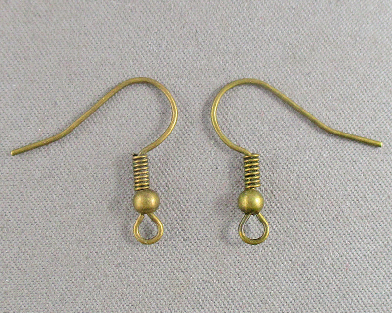 Fish Hook Earrings Brass Tone 20 pairs (2040)