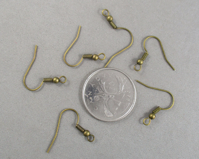 Fish Hook Earrings Brass Tone 20 pairs (2040)