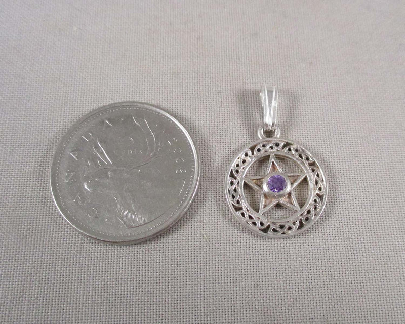 Pentagram 925 Sterling Silver Pendant 1pc (Z082)