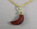 50% OFF!  Red Tiger Eye Stone Moon Pendant Necklace 1pc