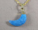 50% OFF!  Blue Howlite Moon Pendant Necklace 1pc