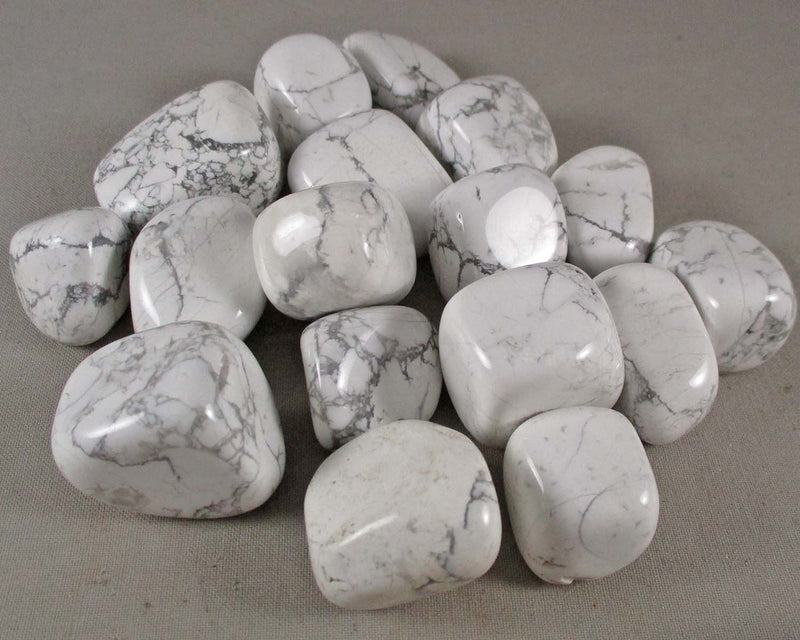 White Howlite Polished Stones (Medium) 2pcs T641*
