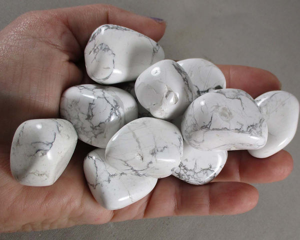 White Howlite Polished Stones (Medium) 2pcs T641*