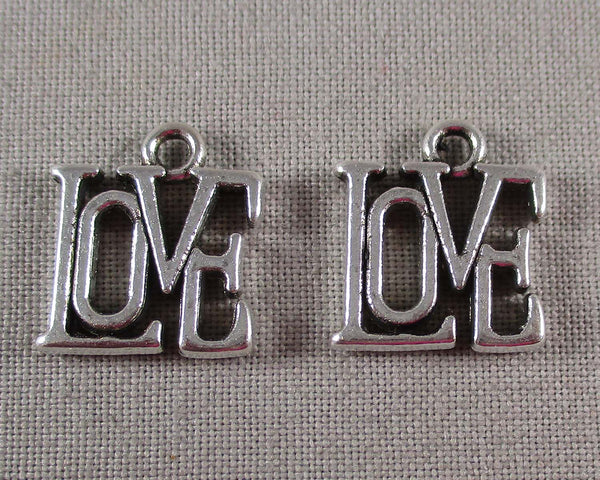 50% OFF!! Love Charms Silver Tone 10pcs (1562)